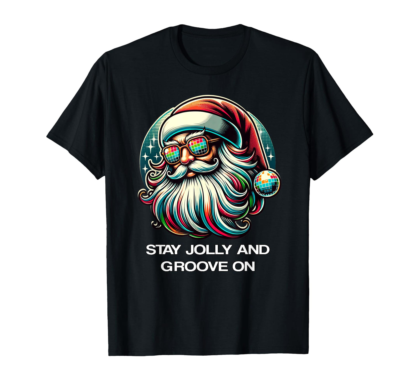 Santa Claus Disco Fever Dance Party T-Shirt - Minimalist Print Men Women - T-Shirt, Sweatshirt, Hoodie