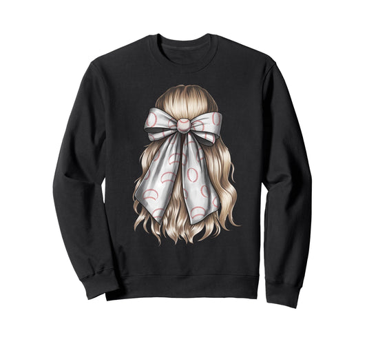 Baseball Coquette Bow Baseball Sweatshirt - Unique Graphic for Adults - T-Shirt, Sweatshirt, Hoodie