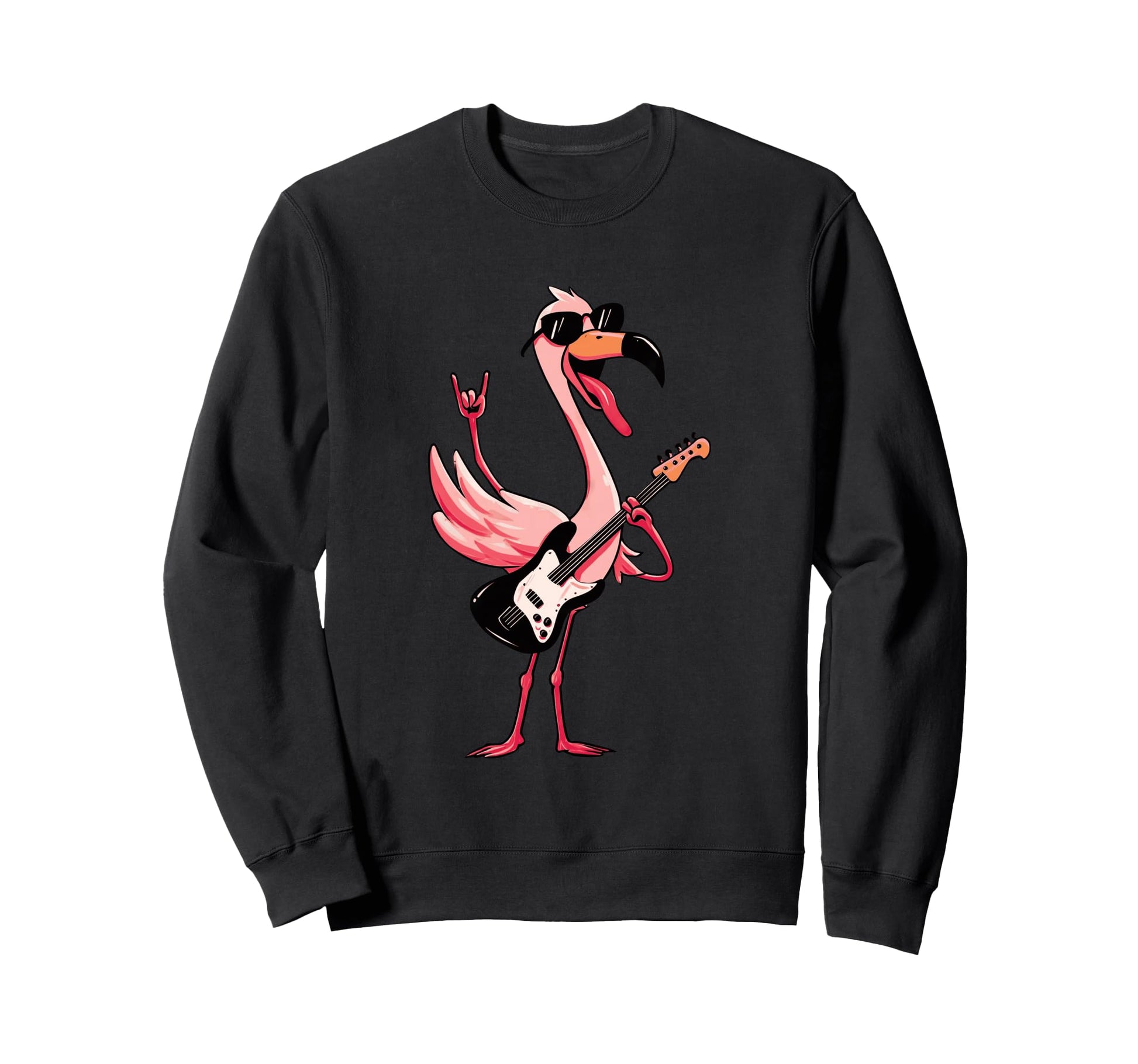Funny Flamingo Rock Music Sweatshirt - Casual Everyday Wear Men Women - T-Shirt, Sweatshirt, Hoodie