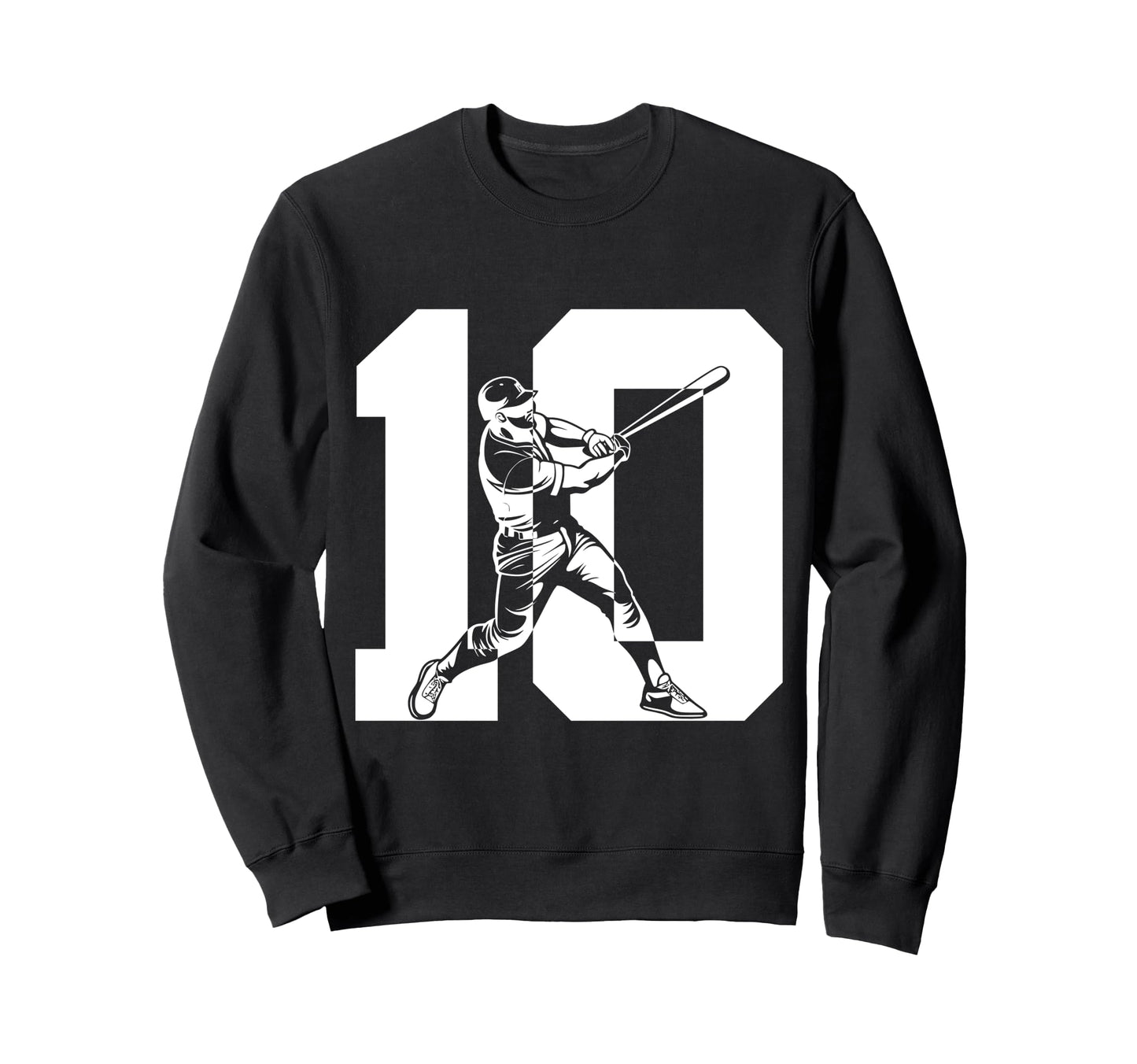 Number 10 Years Baseball 10Th Sweatshirt - Aesthetic Graphic Unisex - T-Shirt, Sweatshirt, Hoodie
