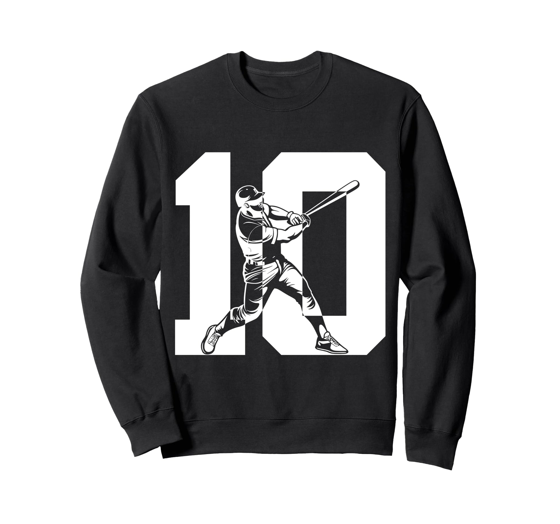 Number 10 Years Baseball 10Th Sweatshirt - Aesthetic Graphic Unisex - T-Shirt, Sweatshirt, Hoodie