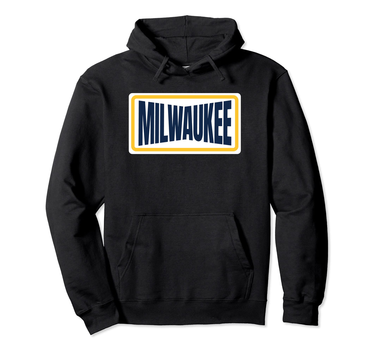 Milwaukee Yellow Navy Blue Striped Hoodie - Aesthetic Graphic for Adults - T-Shirt, Sweatshirt, Hoodie