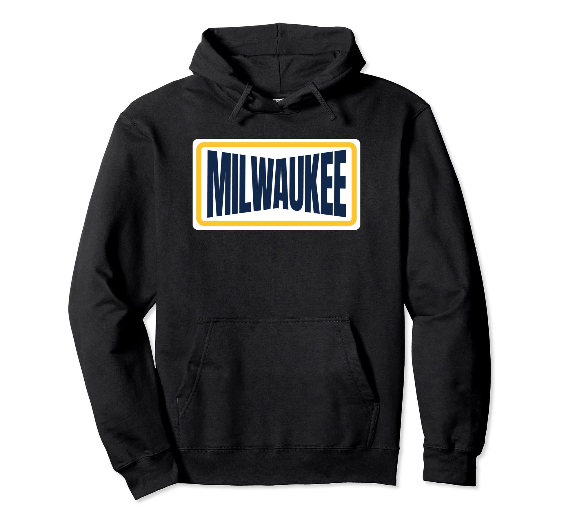 Milwaukee Yellow Navy Blue Striped Hoodie - Aesthetic Graphic for Adults - T-Shirt, Sweatshirt, Hoodie