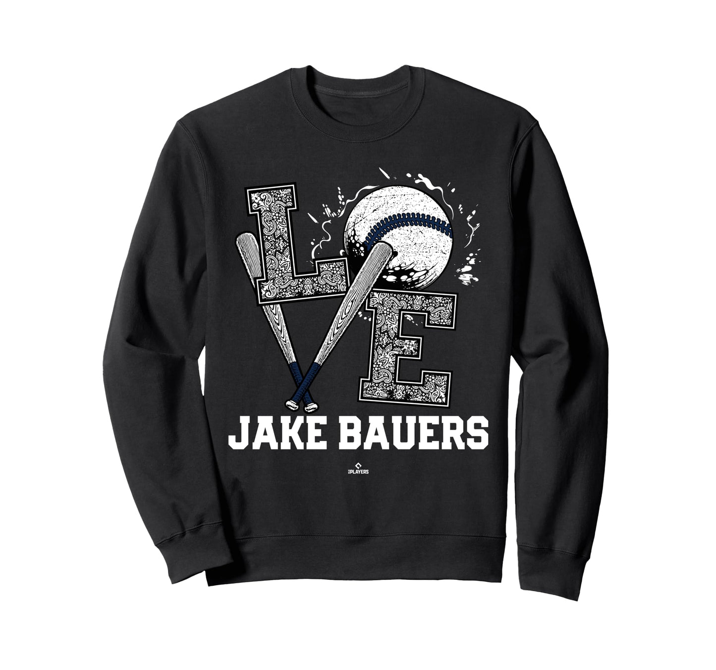 Distressed Baseball Love Jake Bauers Sweatshirt - Graphic Print for Adults - T-Shirt, Sweatshirt, Hoodie