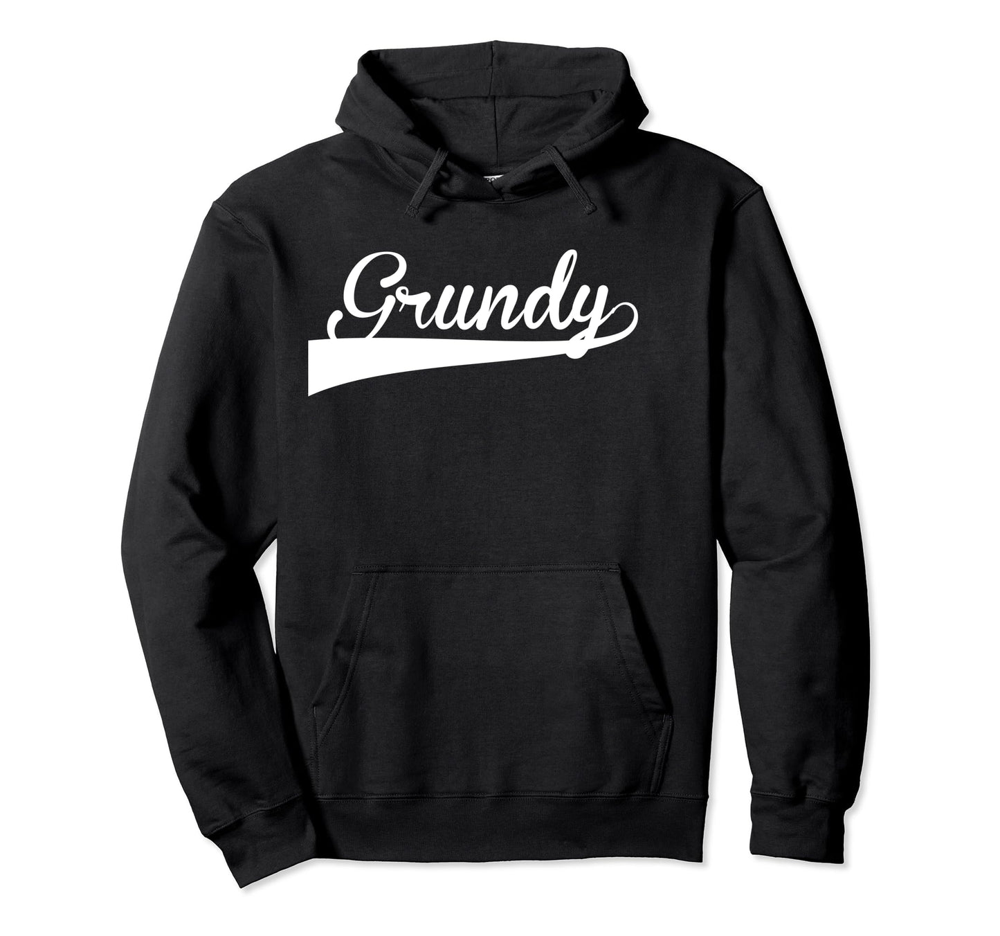 Grundy Baseball Font Hoodie - Graphic Print Men Women - T-Shirt, Sweatshirt, Hoodie