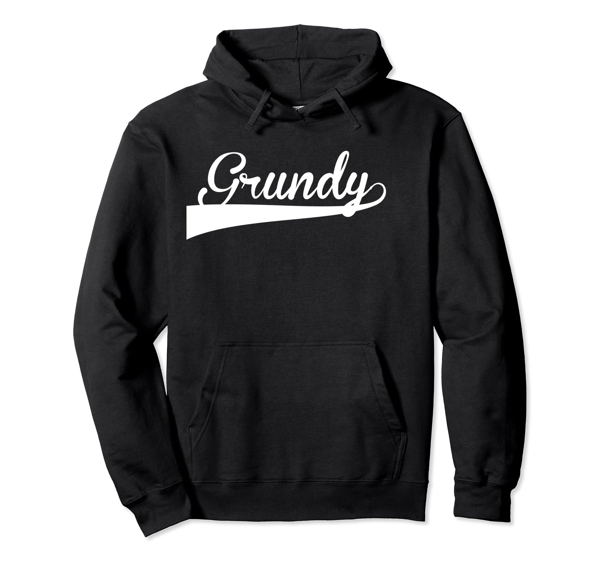 Grundy Baseball Font Hoodie - Graphic Print Men Women - T-Shirt, Sweatshirt, Hoodie
