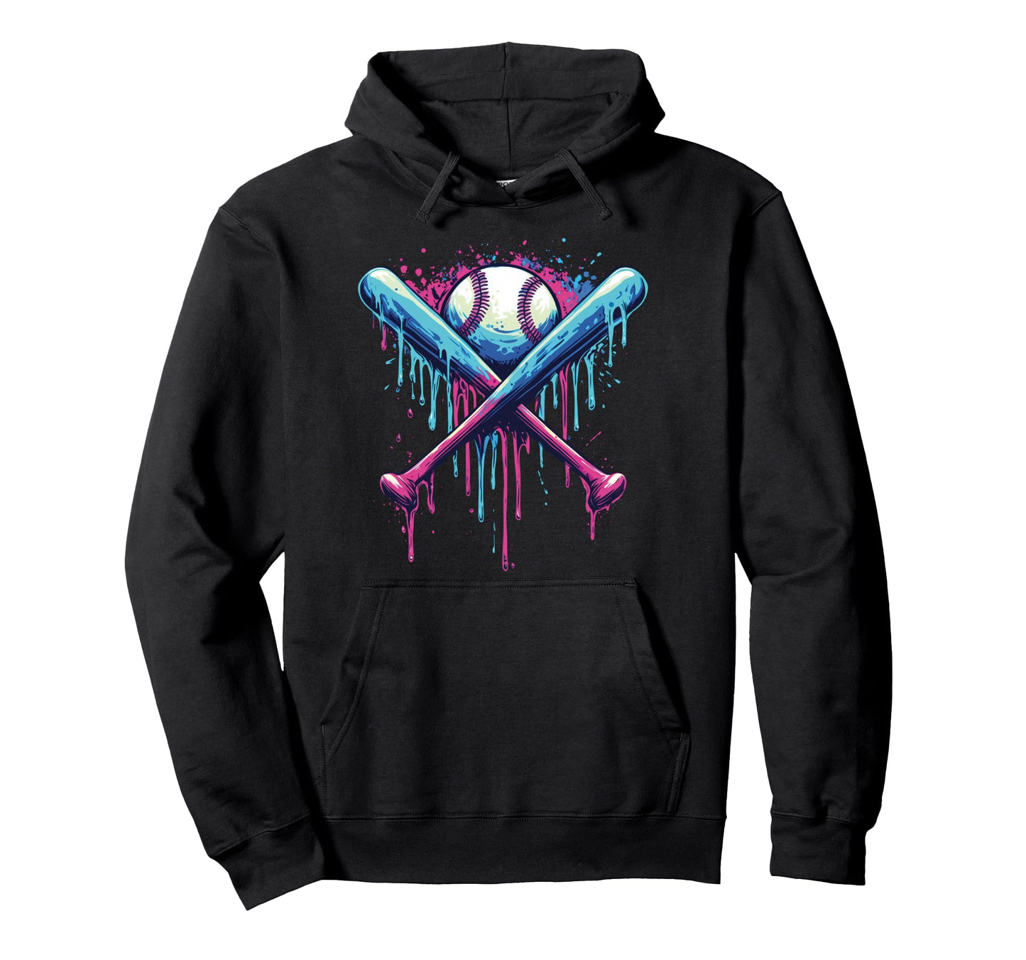 Baseball Bat Drip Funny Hoodie - Aesthetic Graphic for Adults - T-Shirt, Sweatshirt, Hoodie