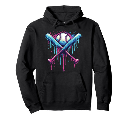 Baseball Bat Drip Funny Hoodie - Aesthetic Graphic for Adults - T-Shirt, Sweatshirt, Hoodie