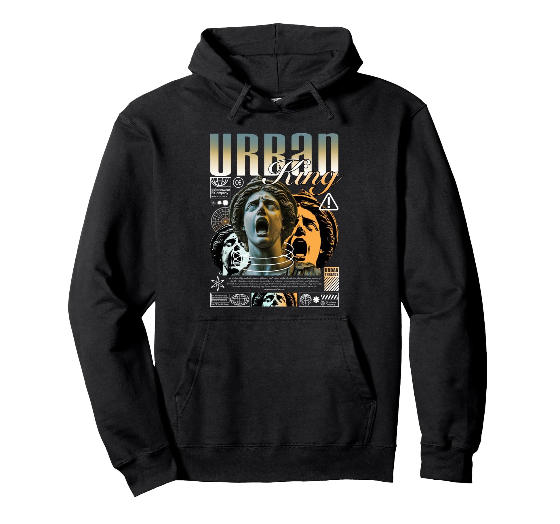Y2K King Bold Urban Graffiti Hoodie - Casual Everyday Wear Men Women - T-Shirt, Sweatshirt, Hoodie