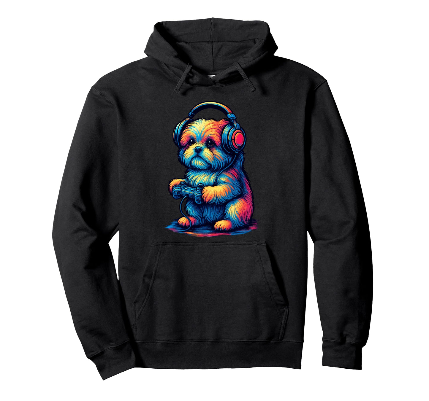 Shih Tzu Gamer Gaming Dog Lover Hoodie - Graphic Print for Adults - T-Shirt, Sweatshirt, Hoodie