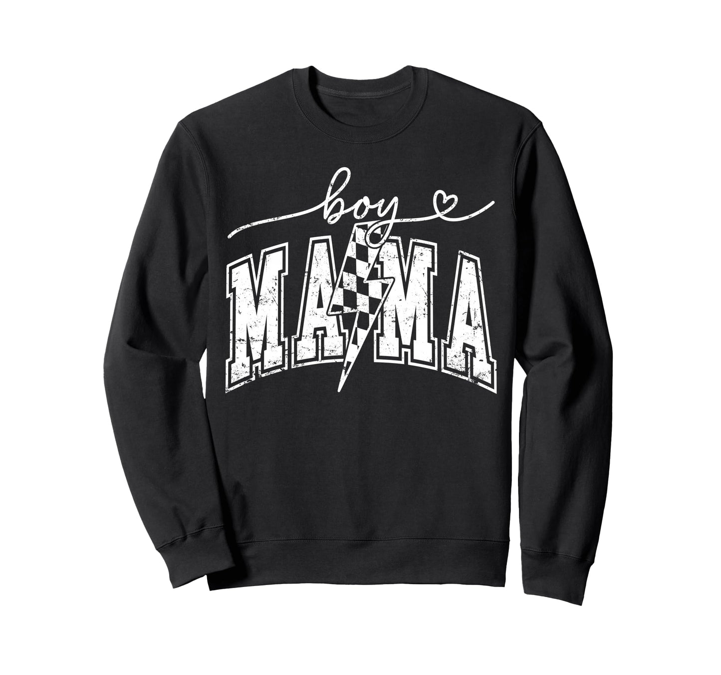 Mama Lightning Bolt Checkered Mothers Sweatshirt - Custom Art Print Unisex - T-Shirt, Sweatshirt, Hoodie