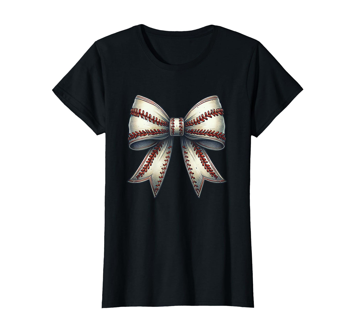 Baseball Coquette Stitch Bow Baseball T-Shirt - Unique Graphic Unisex - T-Shirt, Sweatshirt, Hoodie