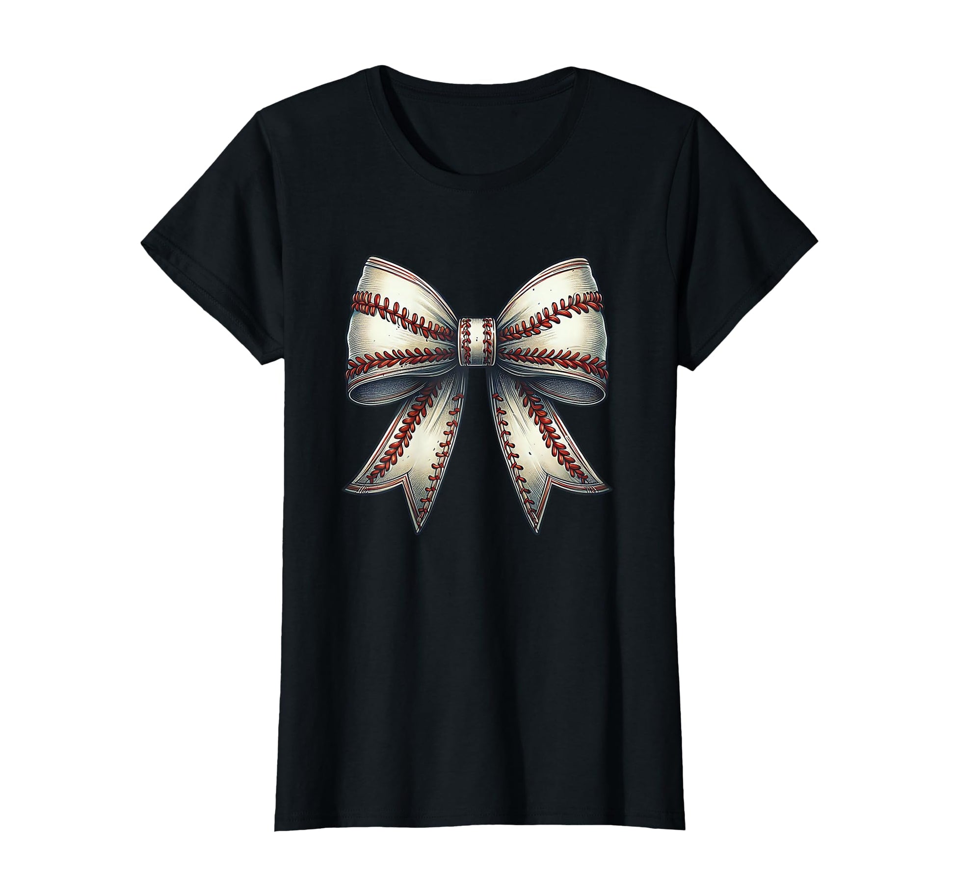 Baseball Coquette Stitch Bow Baseball T-Shirt - Unique Graphic Unisex - T-Shirt, Sweatshirt, Hoodie