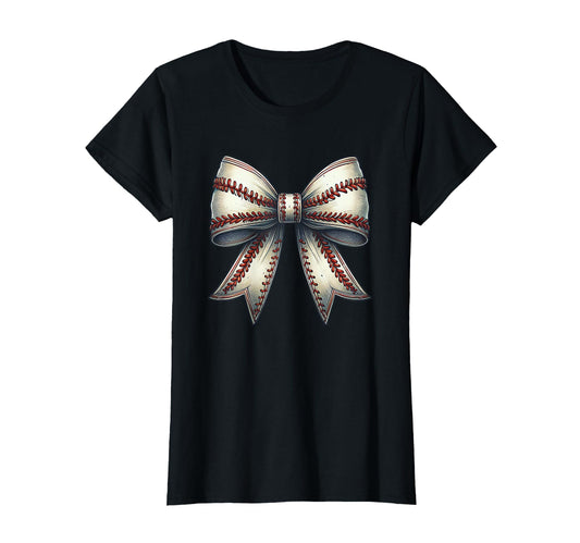Baseball Coquette Stitch Bow Baseball T-Shirt - Unique Graphic Unisex - T-Shirt, Sweatshirt, Hoodie