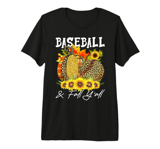 Baseball Fall Yall Leopard Pumpkins T-Shirt - Novelty Apparel Men Women - T-Shirt, Sweatshirt, Hoodie