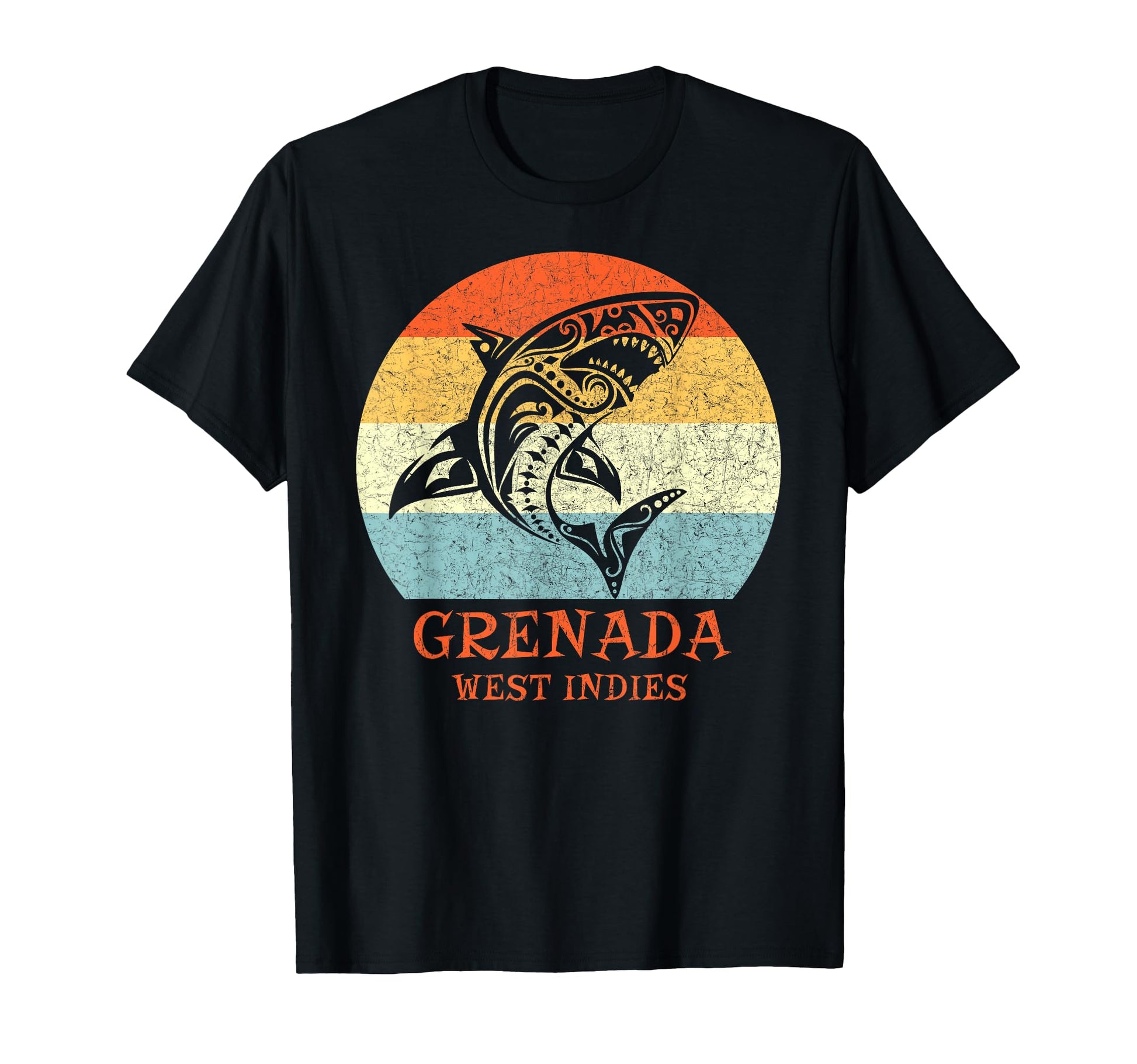 Grenada West Indies Tribal Shark Vacation T-Shirt - Novelty Apparel Unisex - T-Shirt, Sweatshirt, Hoodie