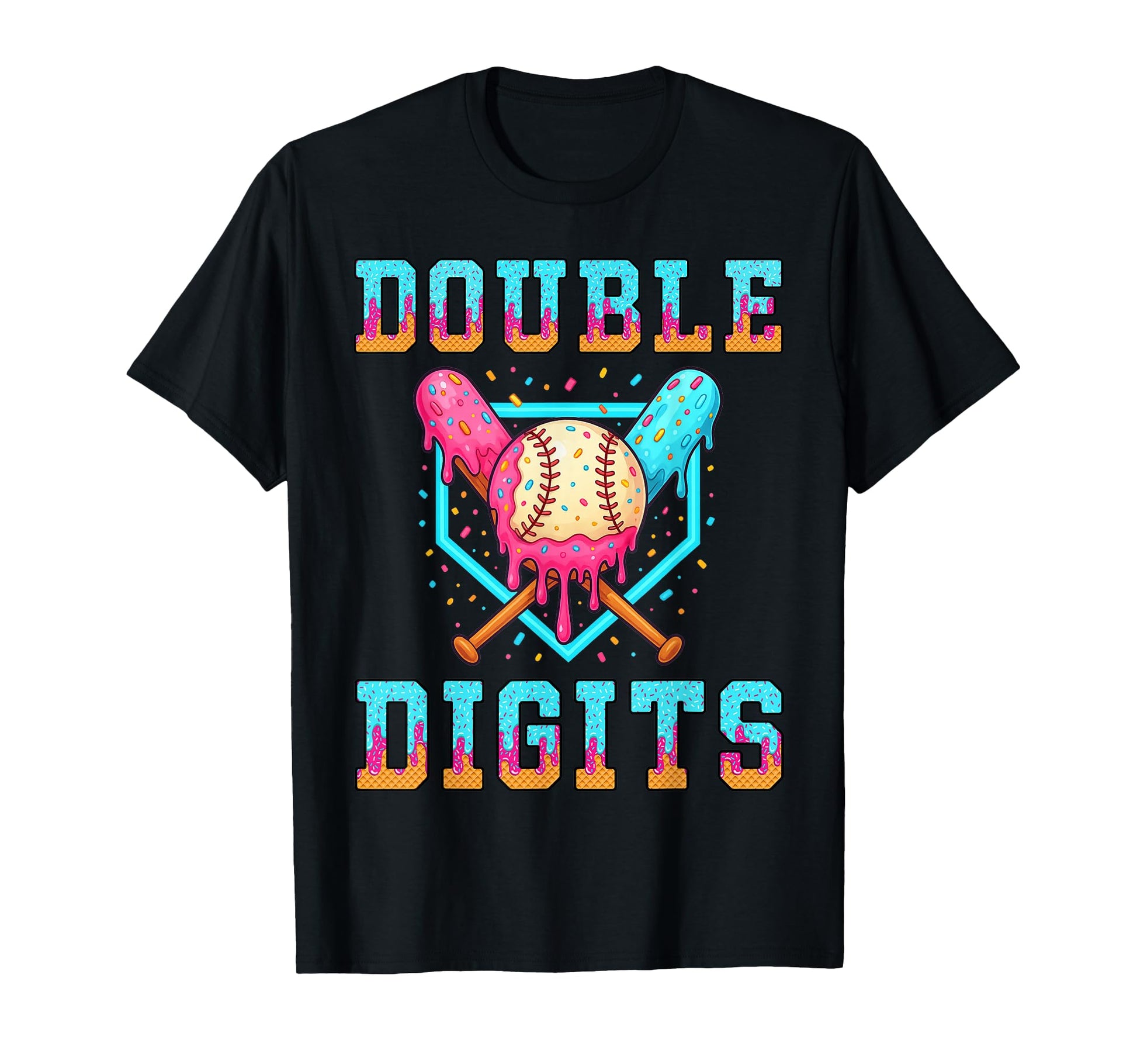 Double Digits Birthday 10Th Baseball T-Shirt - Graphic Print for Adults - T-Shirt, Sweatshirt, Hoodie