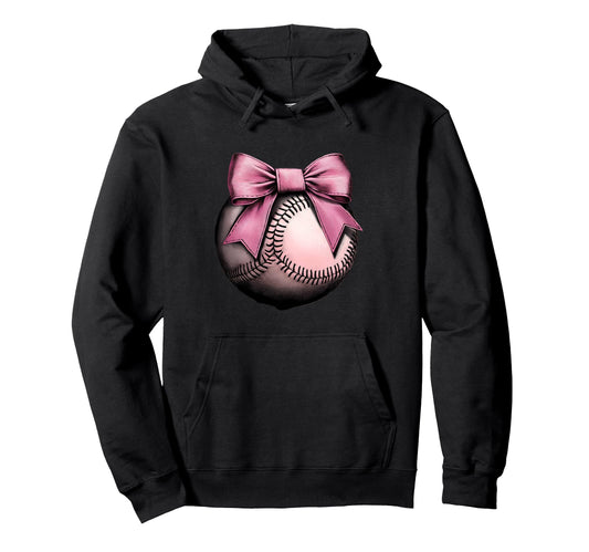 Baseball Coquette Bow Baseball Game Hoodie - Minimalist Print Unisex - T-Shirt, Sweatshirt, Hoodie