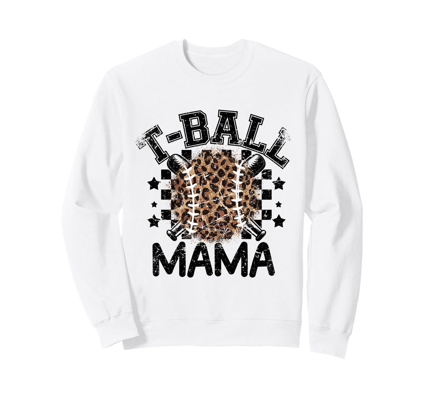T Ball Teeball Mama Leopard Cheetah Sweatshirt - Unique Graphic Men Women - T-Shirt, Sweatshirt, Hoodie
