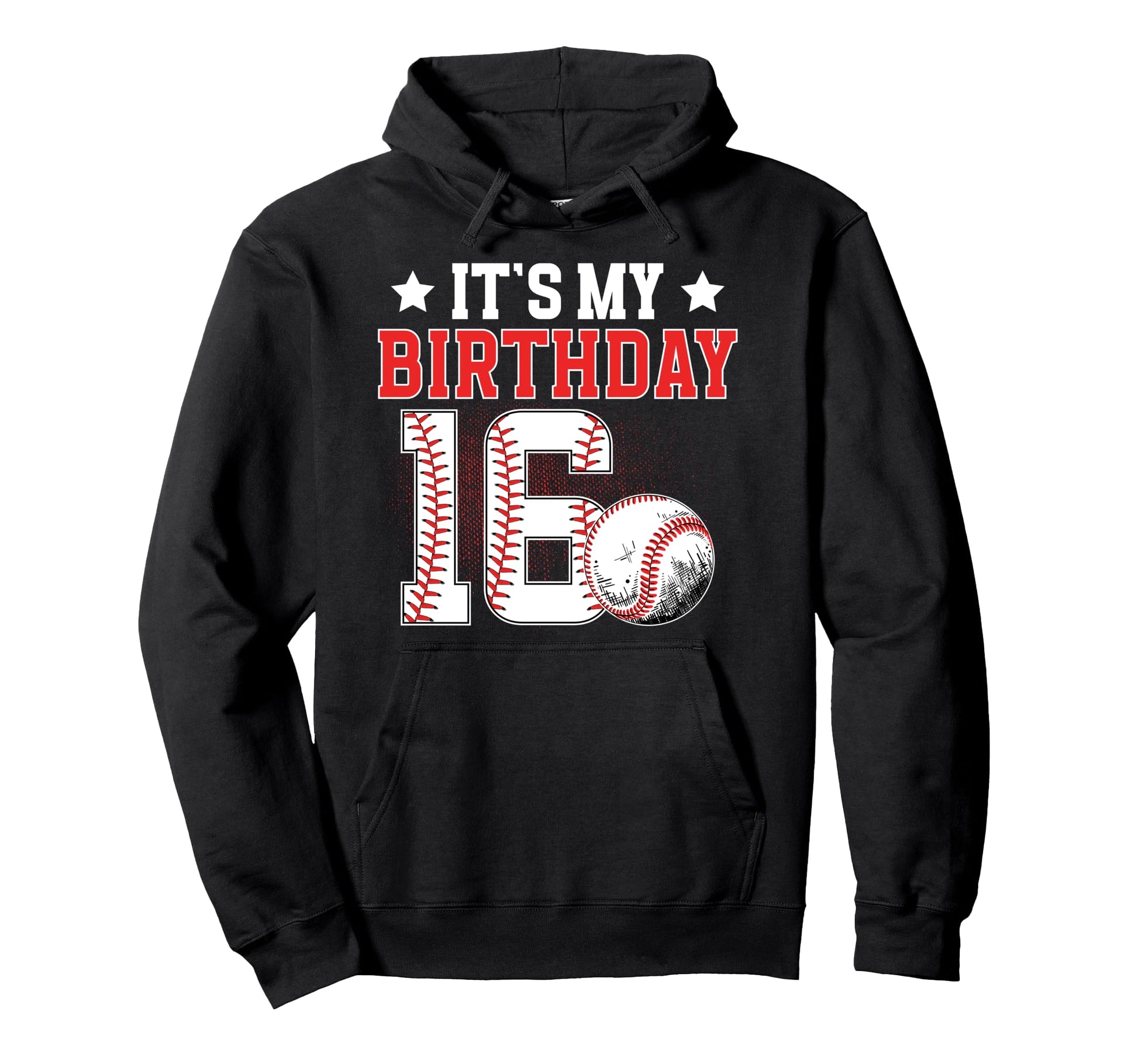 16Th Baseball Birthday Party 16 Year Hoodie - Unique Graphic for Adults - T-Shirt, Sweatshirt, Hoodie