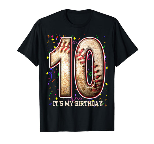 10 Years Old Baseball Play My 10Th T-Shirt - Unique Graphic Men Women - T-Shirt, Sweatshirt, Hoodie