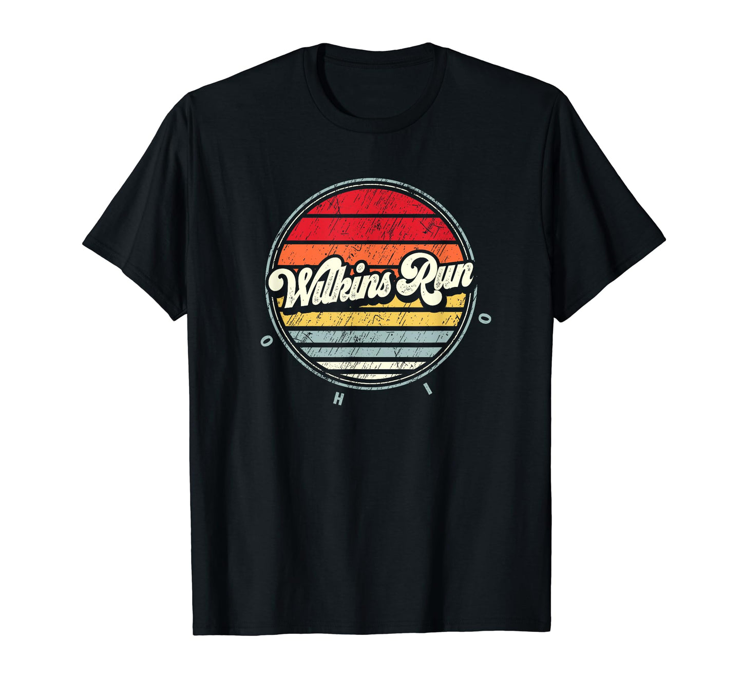 Wilkins Run Home State 70S Sunset T-Shirt - Minimalist Print for Adults - T-Shirt, Sweatshirt, Hoodie