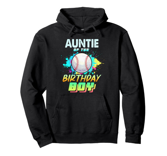 Auntie Birthday Baseball Matching Hoodie - Minimalist Print for Adults - T-Shirt, Sweatshirt, Hoodie