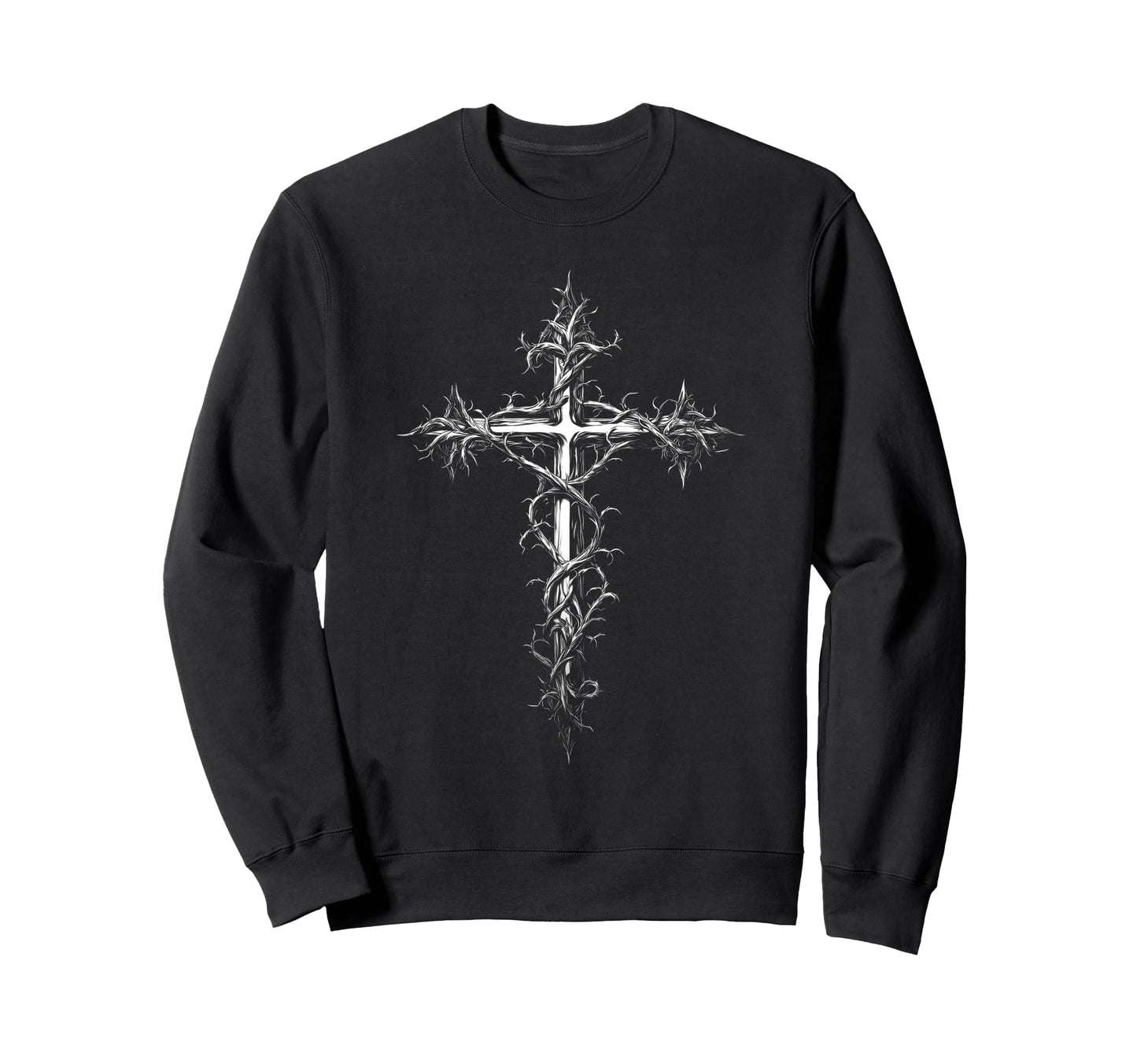 Gothic Cross Grunge Aesthetic Y2K Sweatshirt - Custom Art Print Men Women - T-Shirt, Sweatshirt, Hoodie