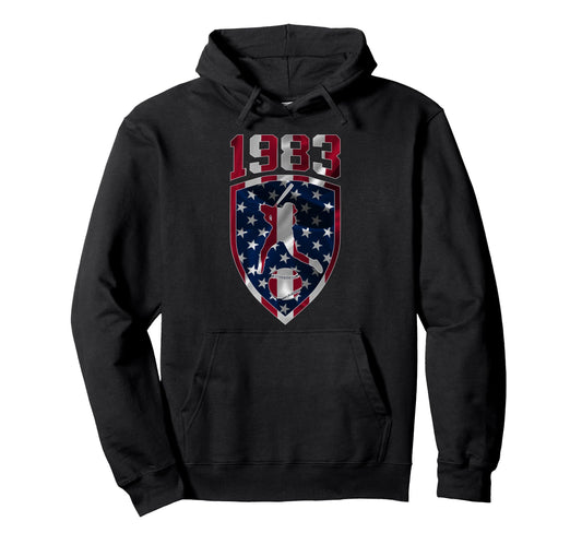 1983 Baseball 43Rd Birthday Hoodie - Minimalist Print for Adults - T-Shirt, Sweatshirt, Hoodie