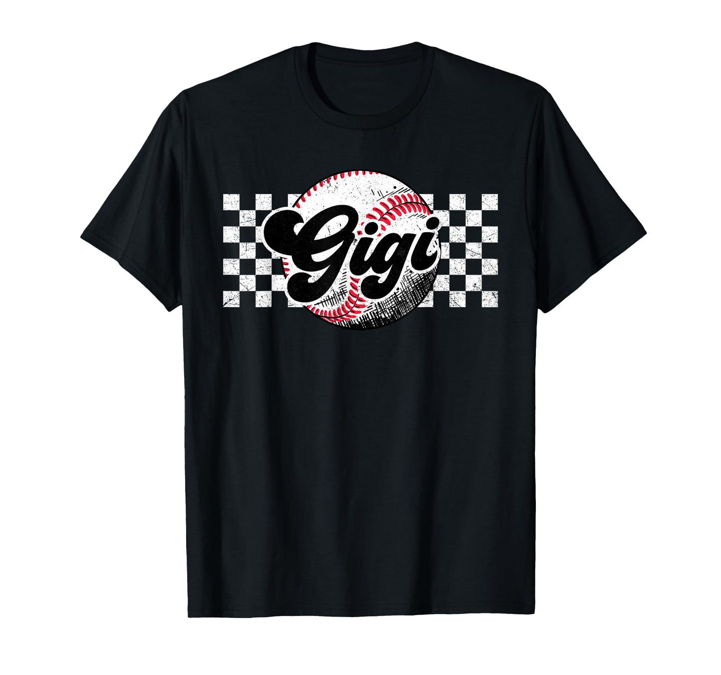 Baseball Gigi T Ball Gigi Checkered T-Shirt - Aesthetic Graphic Unisex - T-Shirt, Sweatshirt, Hoodie