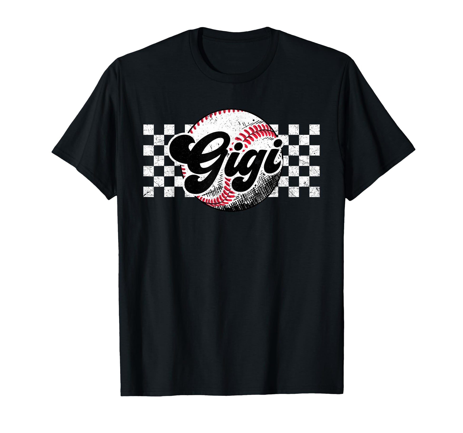 Baseball Gigi T Ball Gigi Checkered T-Shirt - Aesthetic Graphic Unisex - T-Shirt, Sweatshirt, Hoodie