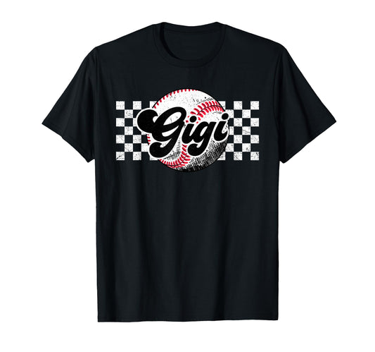 Baseball Gigi T Ball Gigi Checkered T-Shirt - Aesthetic Graphic Unisex - T-Shirt, Sweatshirt, Hoodie