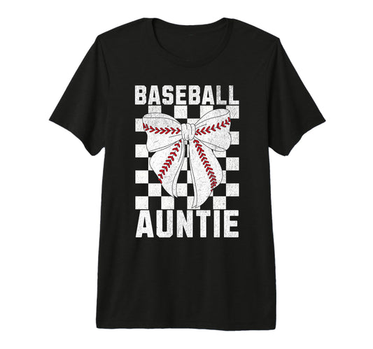 Baseball Aunt Coquette Bow T-Shirt - Fun Novelty Design Men Women - T-Shirt, Sweatshirt, Hoodie