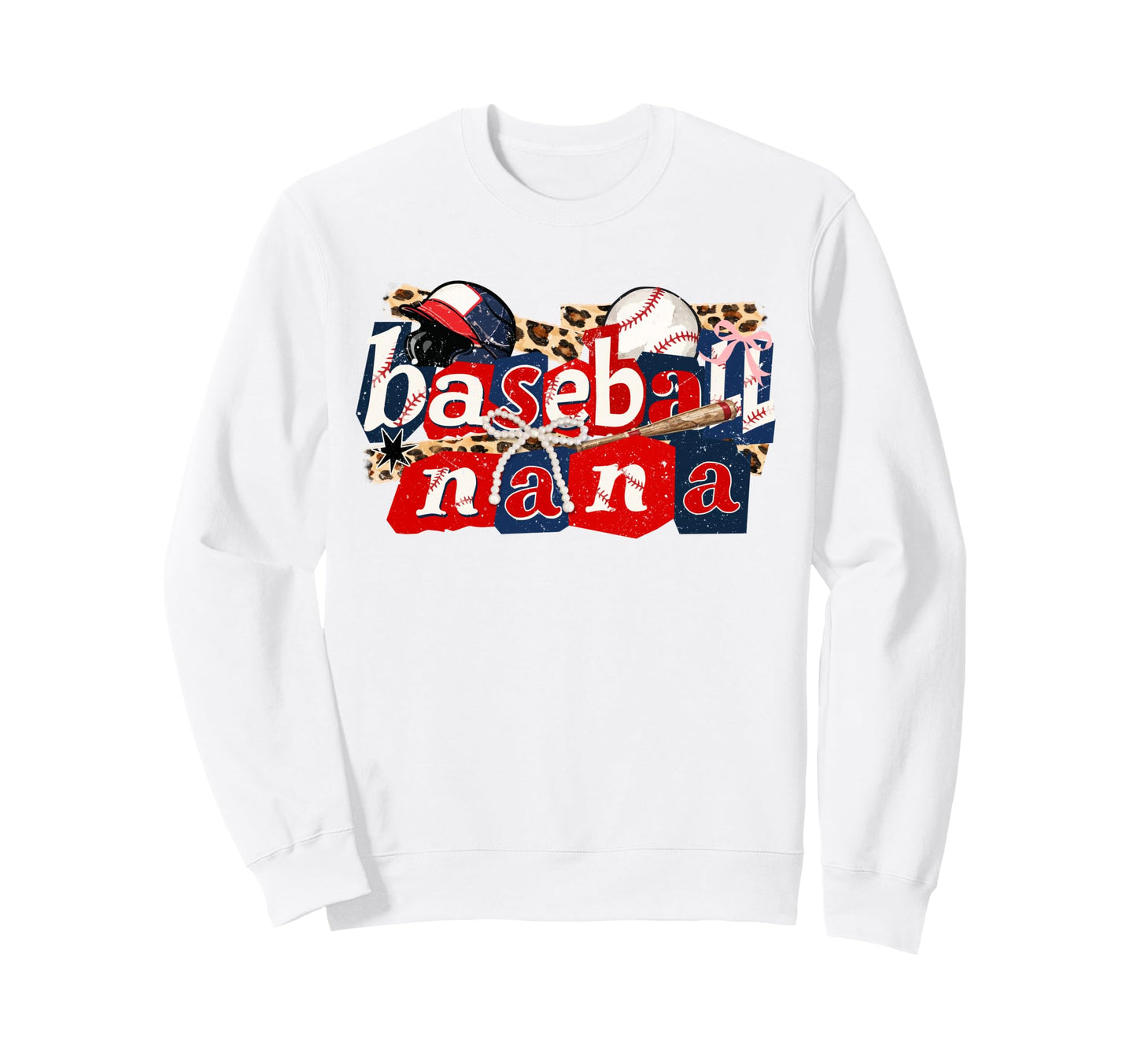 Baseball Nana Coquette Bow Baseball Sweatshirt - Graphic Print Men Women - T-Shirt, Sweatshirt, Hoodie