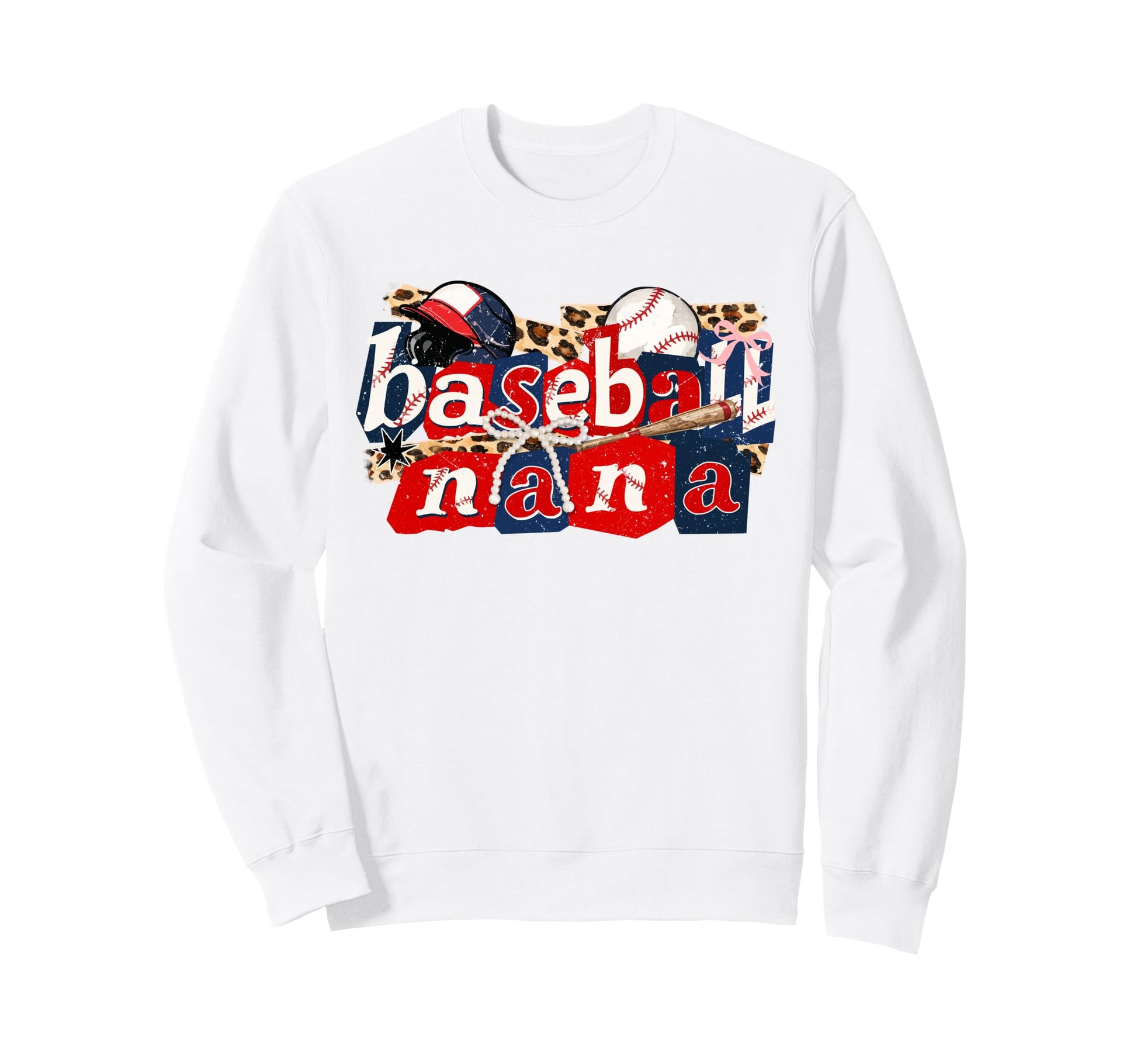 Baseball Nana Coquette Bow Baseball Sweatshirt - Graphic Print Men Women - T-Shirt, Sweatshirt, Hoodie