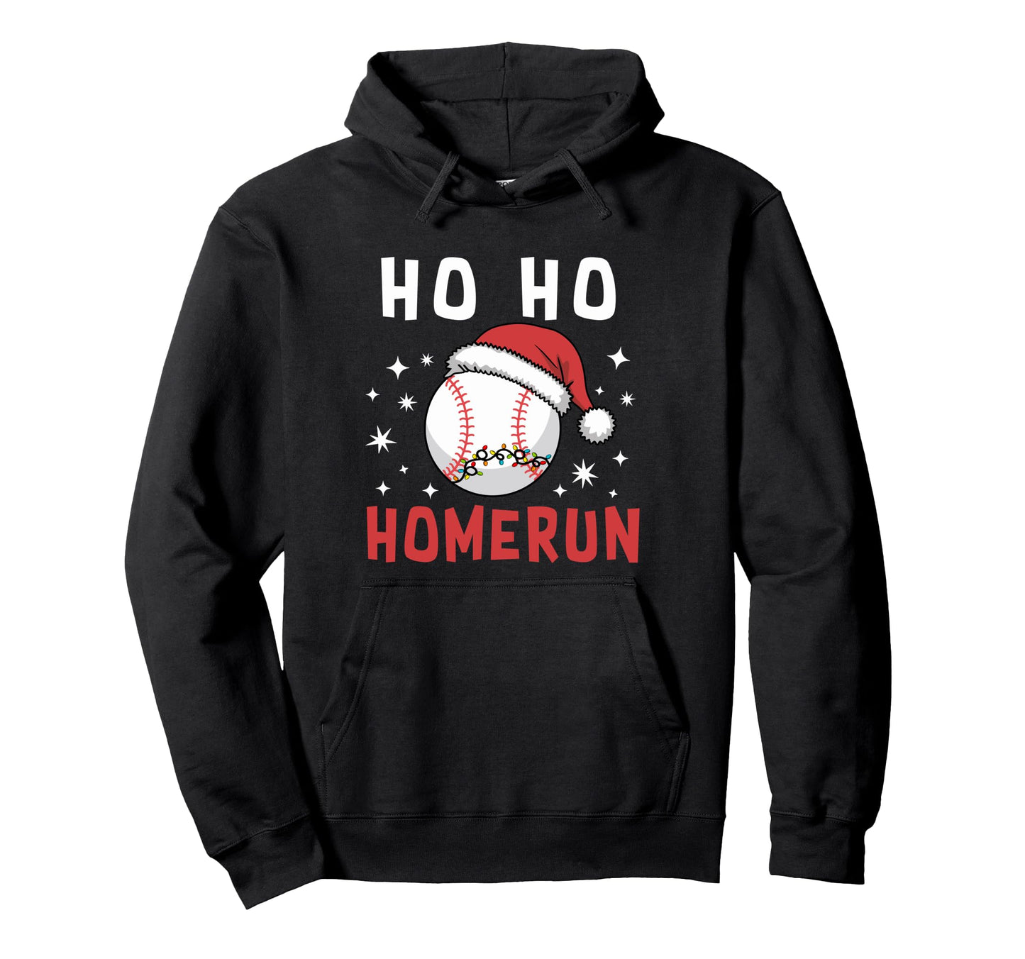Ho Ho Homerun Baseball Player Santa Hoodie - Fun Novelty Design for Adults - T-Shirt, Sweatshirt, Hoodie