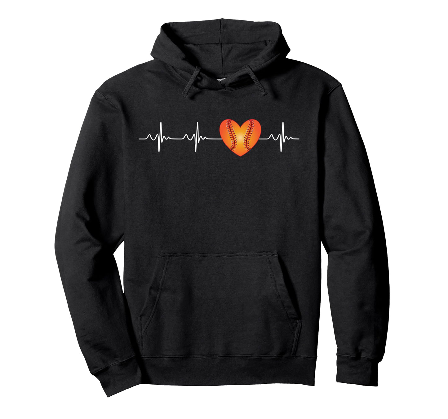 Baseball Heartbeat Line Player Fan Hoodie - Aesthetic Graphic Unisex - T-Shirt, Sweatshirt, Hoodie