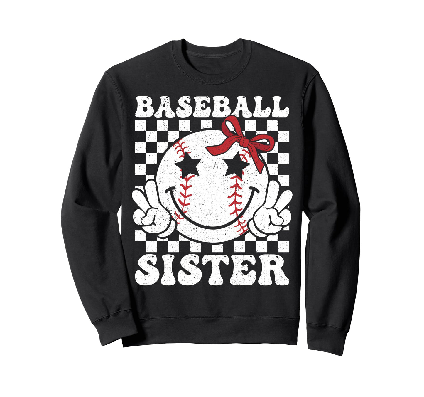 Baseball Sister Coquette Bow Sport Sweatshirt - Minimalist Print Men Women - T-Shirt, Sweatshirt, Hoodie
