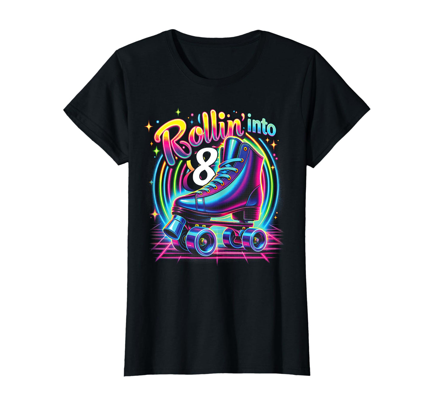 Roller Skate 8Th Birthday Eight T-Shirt - Aesthetic Graphic Men Women - T-Shirt, Sweatshirt, Hoodie