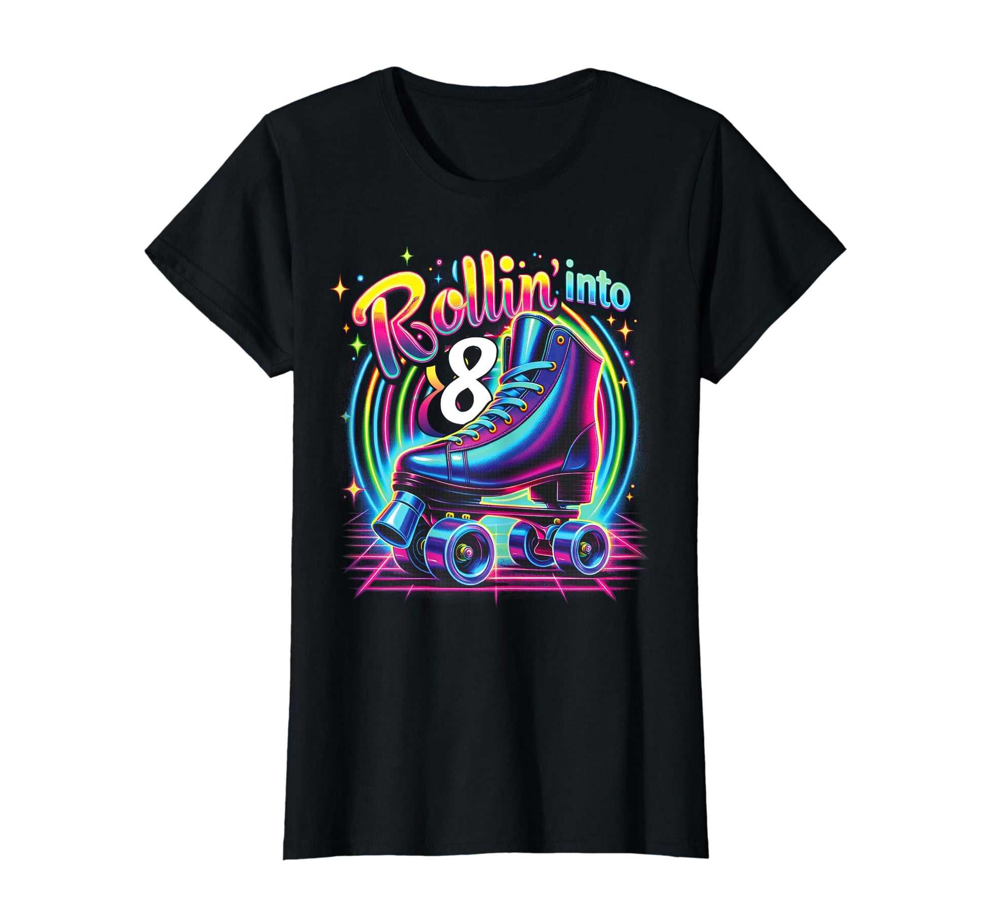 Roller Skate 8Th Birthday Eight T-Shirt - Aesthetic Graphic Men Women - T-Shirt, Sweatshirt, Hoodie