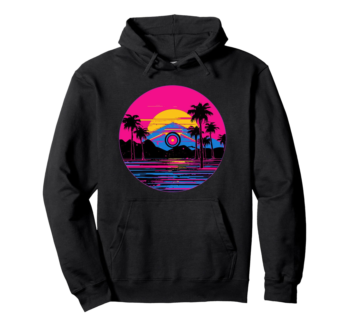 Vinyl Record Vaporwave Turntable Hoodie - Fun Novelty Design Men Women - T-Shirt, Sweatshirt, Hoodie