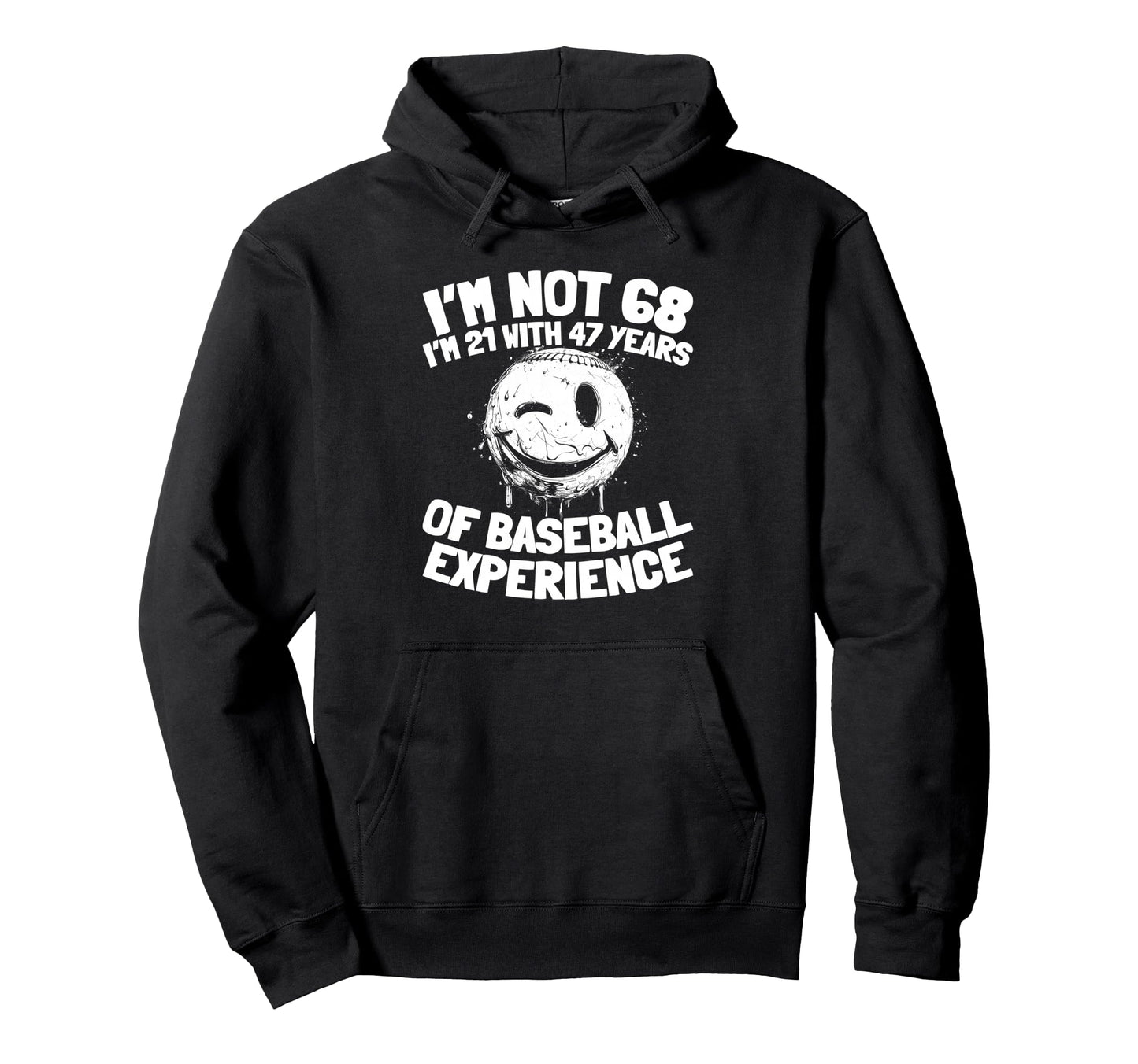 68 Years Old Baseballer Team Player Hoodie - Minimalist Print Unisex - T-Shirt, Sweatshirt, Hoodie
