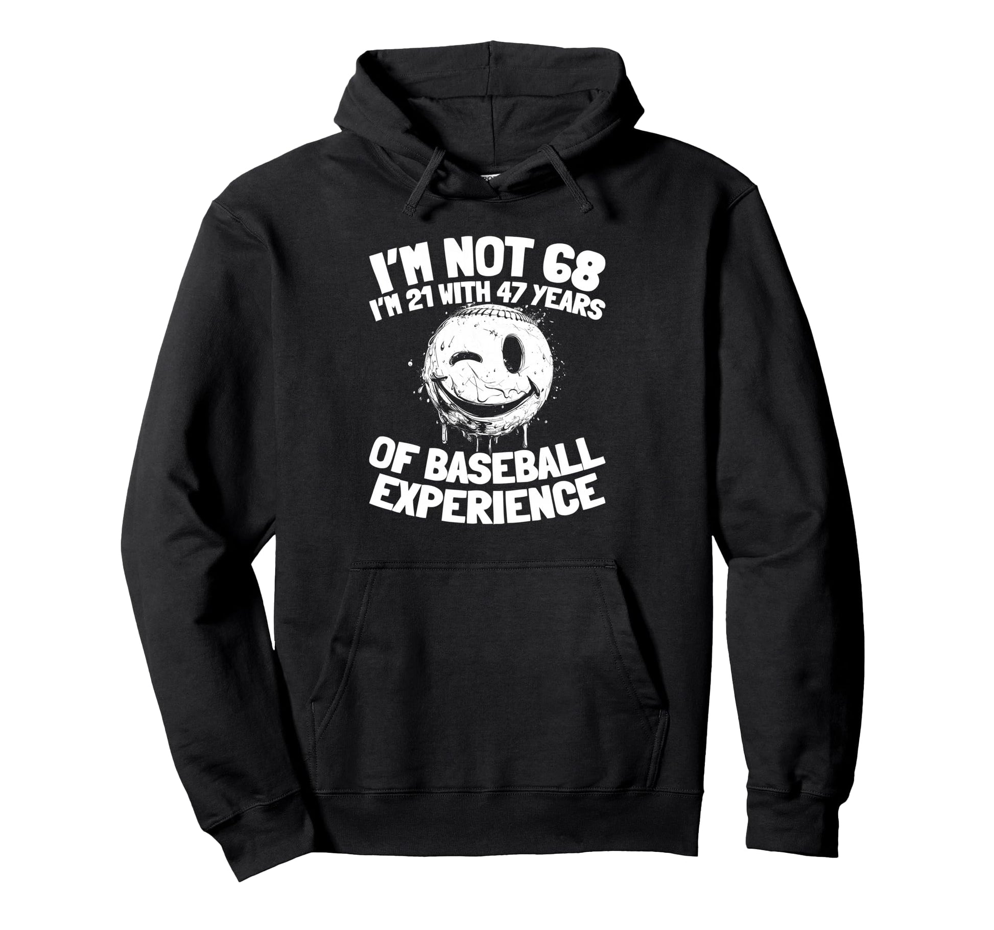 68 Years Old Baseballer Team Player Hoodie - Minimalist Print Unisex - T-Shirt, Sweatshirt, Hoodie
