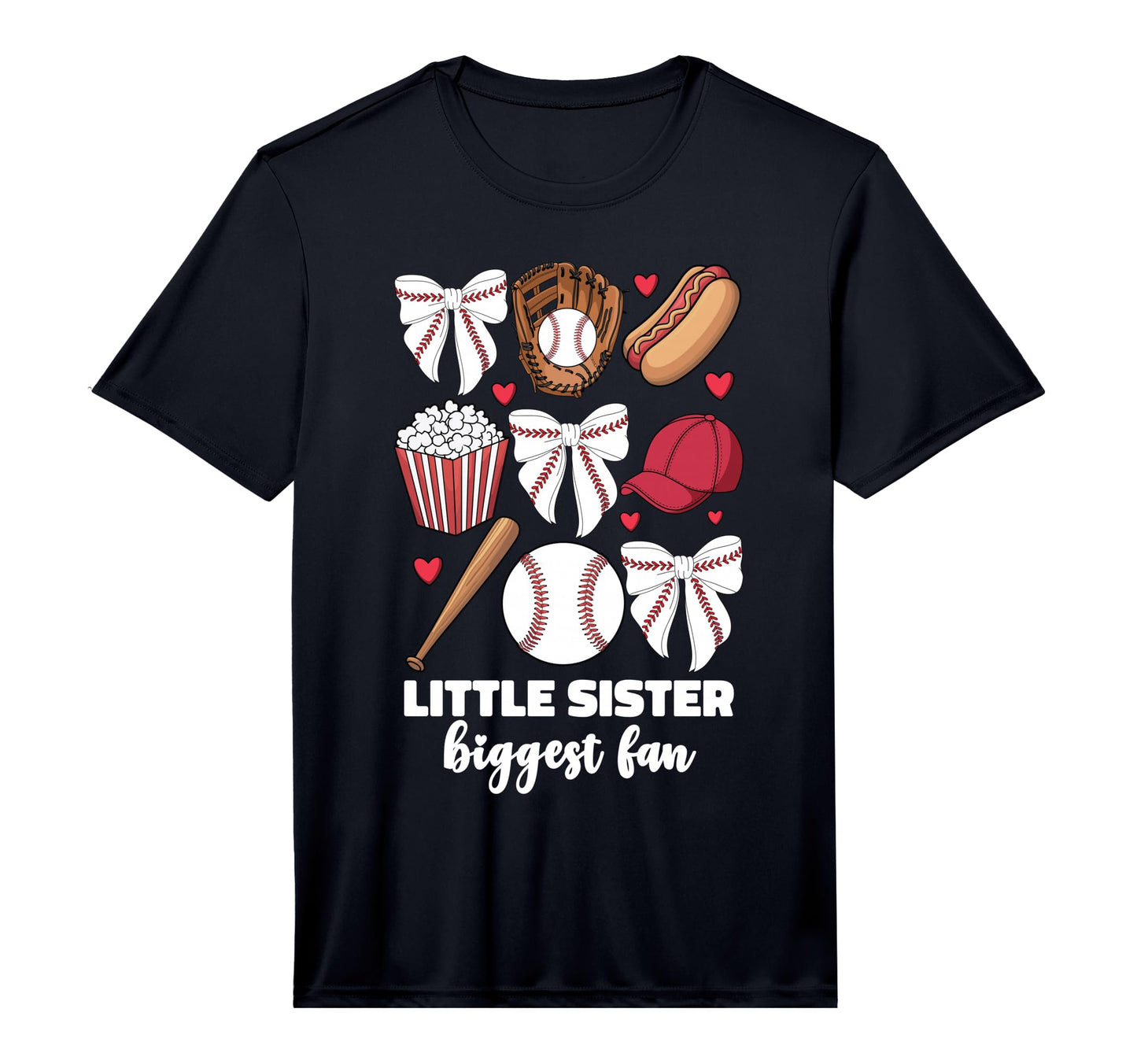 Little Sister Biggest Fan Baseball T-Shirt - Minimalist Print for Adults - T-Shirt, Sweatshirt, Hoodie