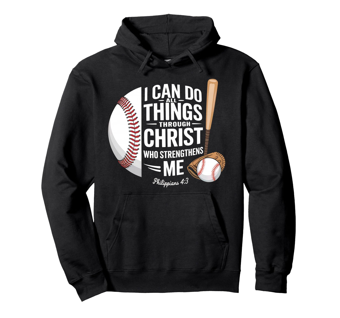 Christian Baseball Player Inspiration Hoodie - Custom Art Print Men Women - T-Shirt, Sweatshirt, Hoodie