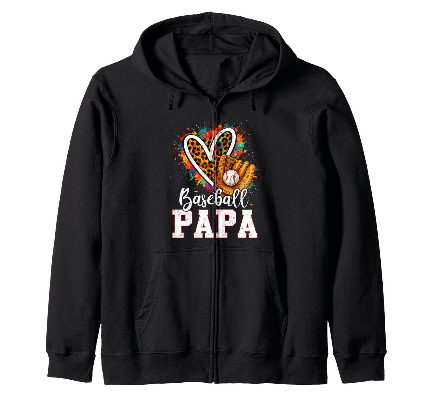 My Favorite Baseball Dad Leopard Heart Hoodie - Casual Everyday Wear Unisex - T-Shirt, Sweatshirt, Hoodie