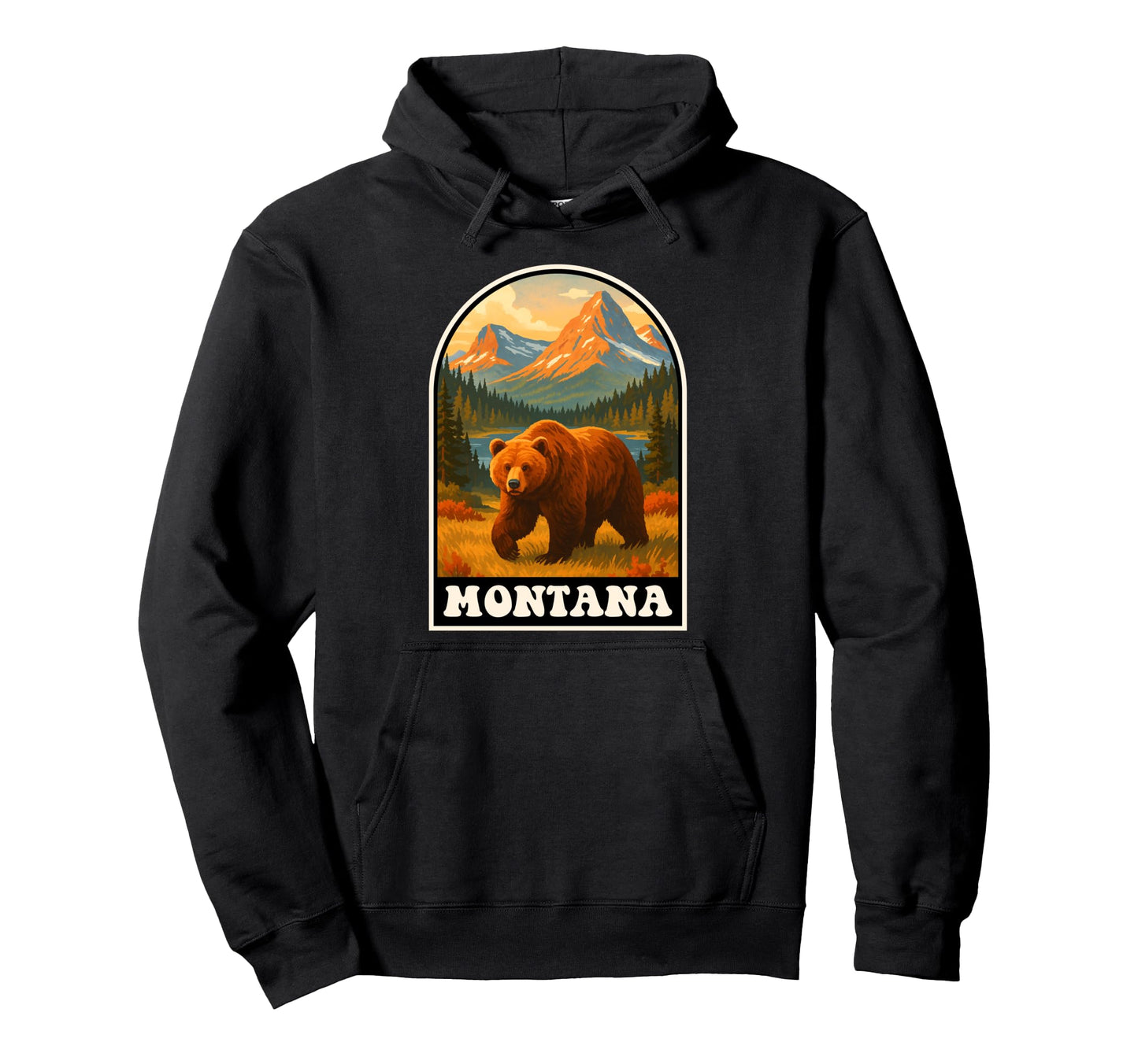 Montana Wilderness Bear National Park Hoodie - Streetwear Style for Adults - T-Shirt, Sweatshirt, Hoodie