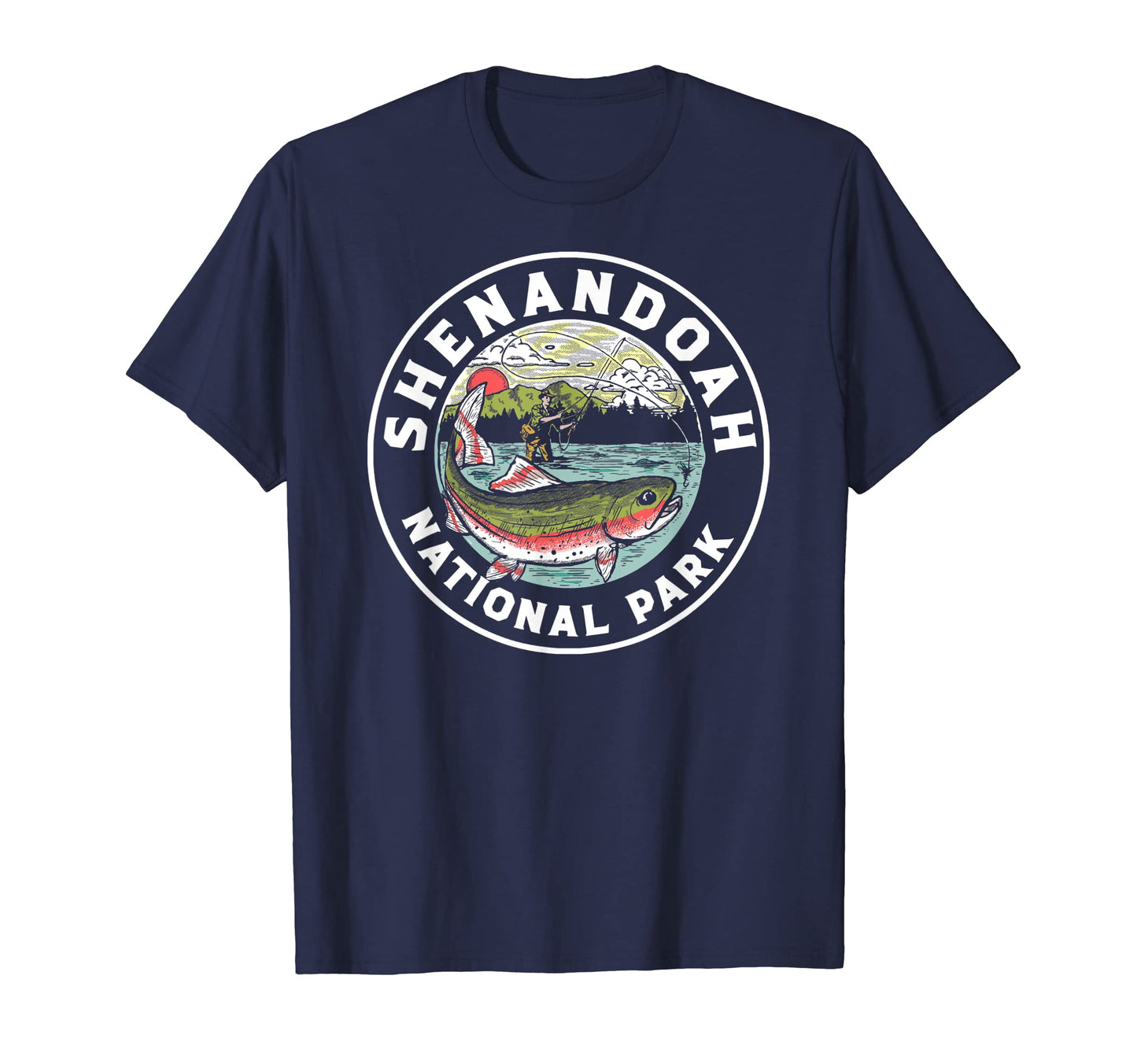 Shenandoah Fly Fishing Artistic Trout T-Shirt - Unique Graphic Unisex - T-Shirt, Sweatshirt, Hoodie