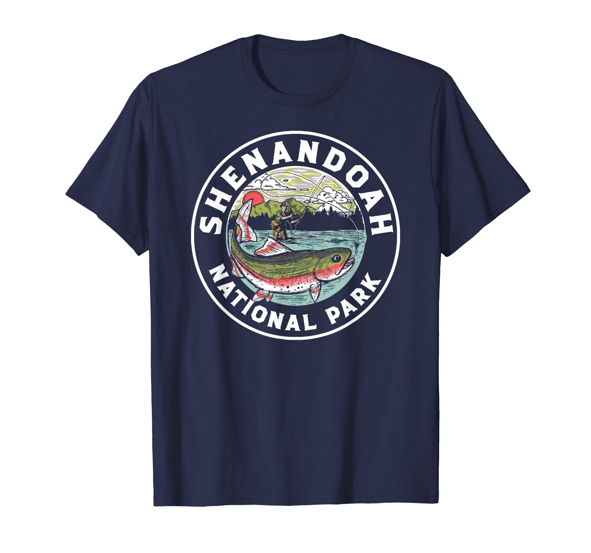 Shenandoah Fly Fishing Artistic Trout T-Shirt - Unique Graphic Unisex - T-Shirt, Sweatshirt, Hoodie