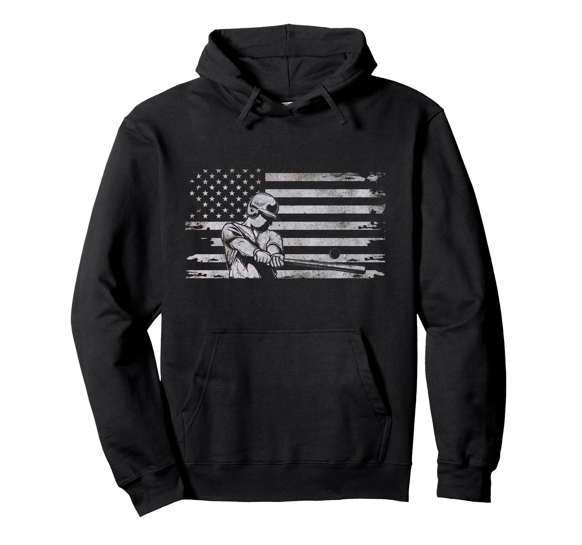 American Flag Baseball Baseball Hoodie - Graphic Print Unisex - T-Shirt, Sweatshirt, Hoodie